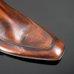 'Nude' Apron front zip boot