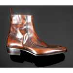 'Nude' Apron front zip boot