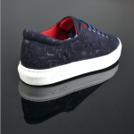 Apollo L066 'MIDNIGHT' Floral embossed suede sneaker