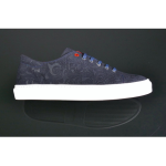 Apollo L066 'MIDNIGHT' Floral embossed suede sneaker