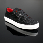 Apollo L066 'MIDNIGHT' Floral embossed suede sneaker