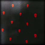 Black/Red Polka Skull Scarf and Pocket Square Set