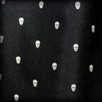 Black/White Polka Skull Scarf and Pocket Square Set