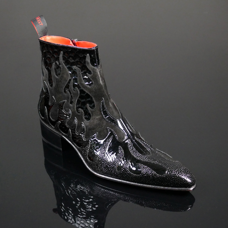 Dilettante 'Hellfire' Flame Zip Boot