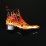 Dilettante 'Hellfire' Flame Zip Boot