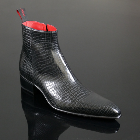 Dilettante 'Smaug' Reptile print zip boot