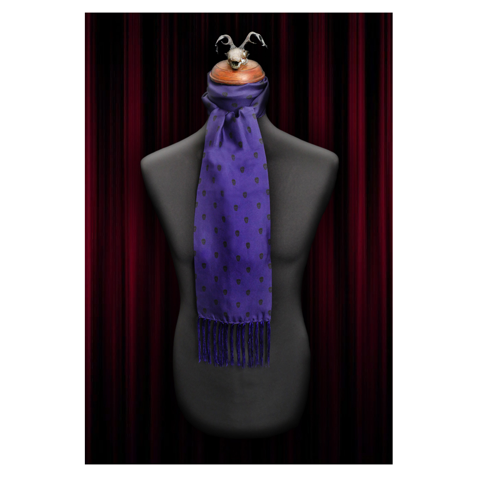 The Reaper - Purple silk scarf and pocket square set